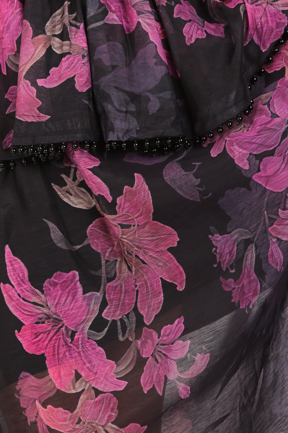Tiara Beaded Trim Tiered Floral Print Maxi Slip Dress - Shop Beulah Style