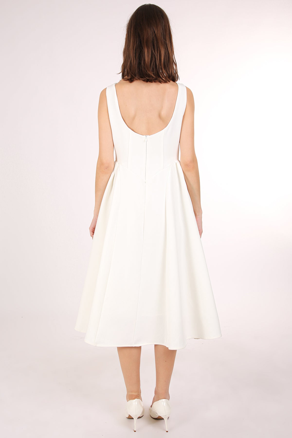 Danica A-Line Sleeveless Gathered Shift Midi Dress - Shop Beulah Style