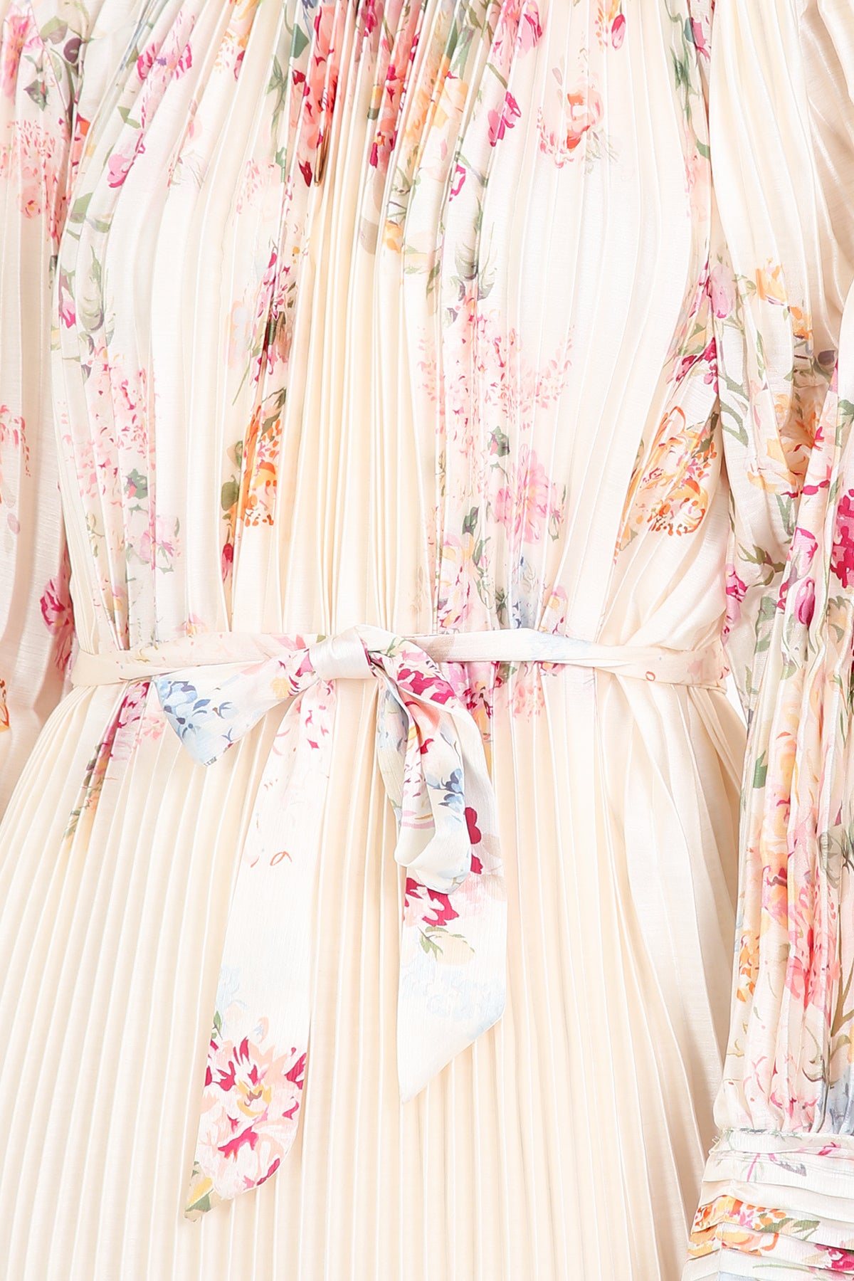 Anais Artistic Floral Print Pleated Midi Dress