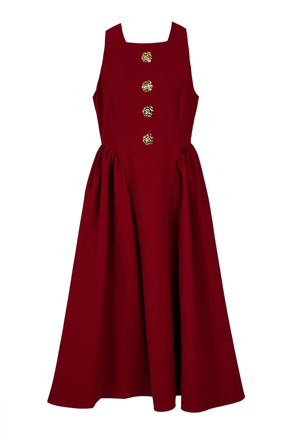 Robin Petal Gathered Sleeveless Maxi Evening Dress