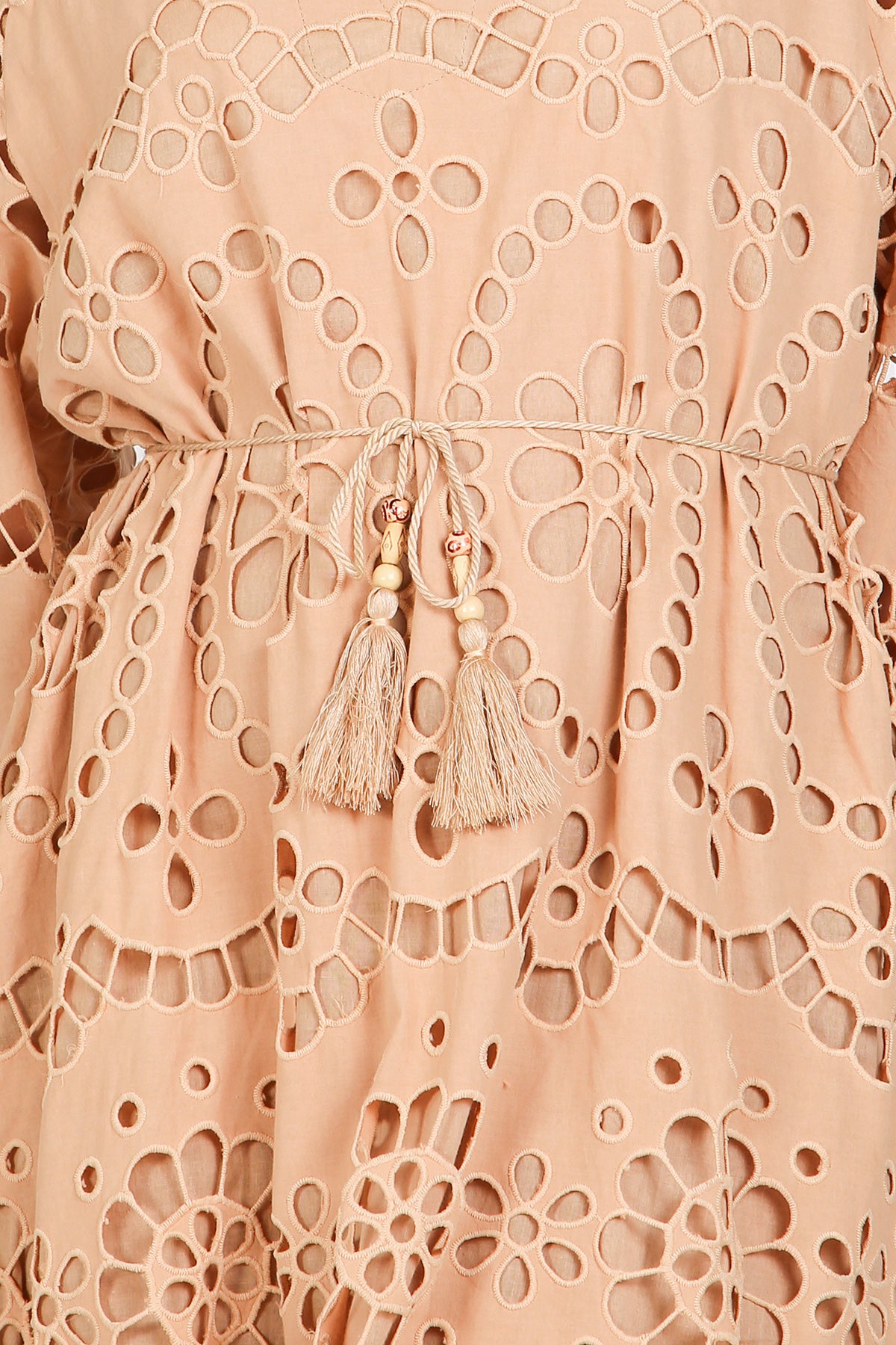 Molly Floral Eyelet V-Neck Belted Maxi Shift Dress - Shop Beulah Style