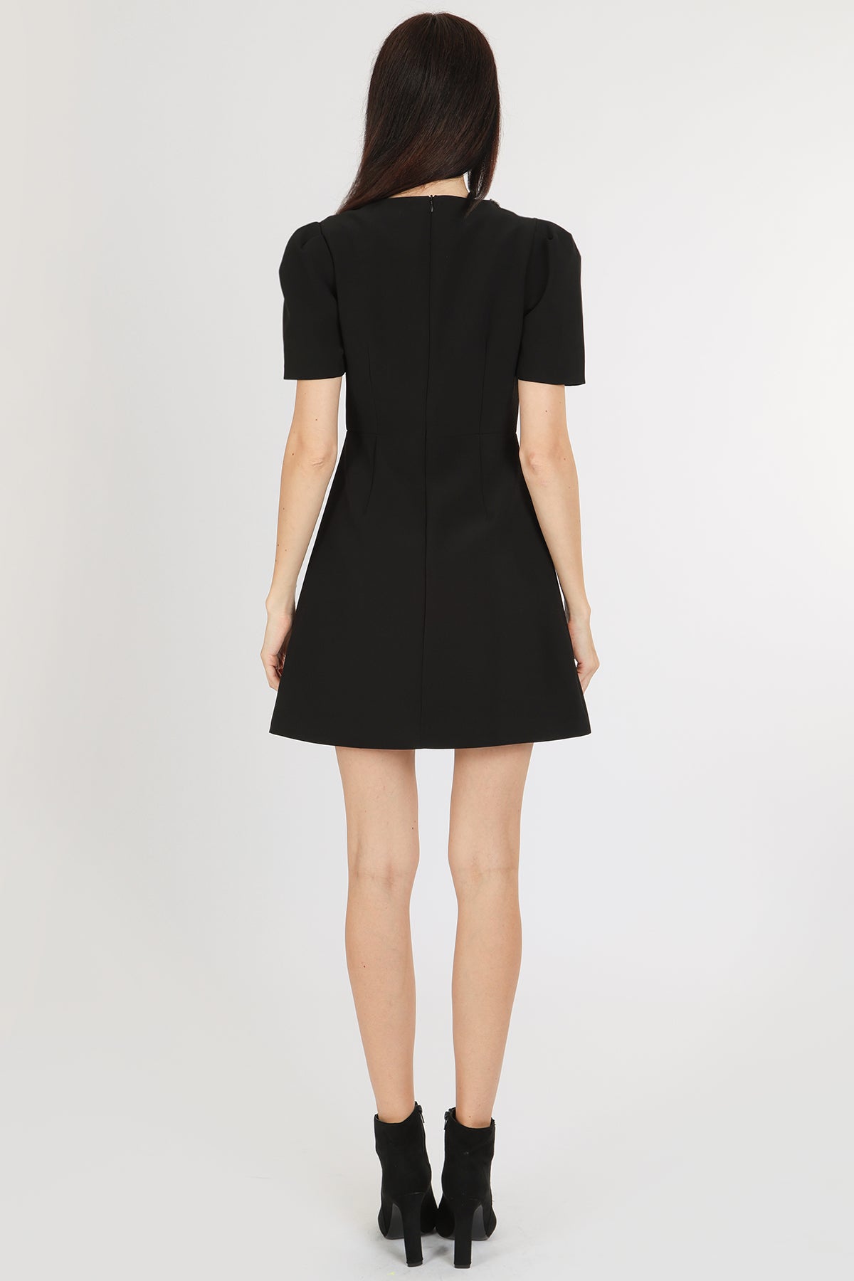 Kai Ribbon Over V-Neck Embellished Mini Sheath Dress - Shop Beulah Style