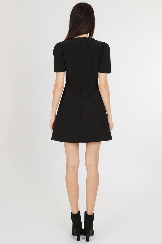 Kai Ribbon Over V-Neck Embellished Mini Sheath Dress - Shop Beulah Style