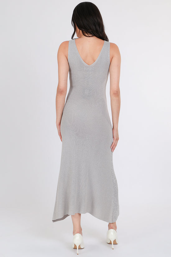 Hannah Micro Studded Sleeveless Sheath Knit Maxi Dress