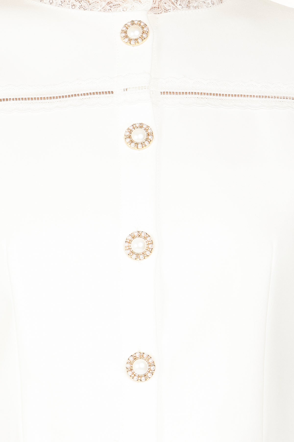 Sarah Lace Trim & Hollow Out Detail Embellished Crop Jacket