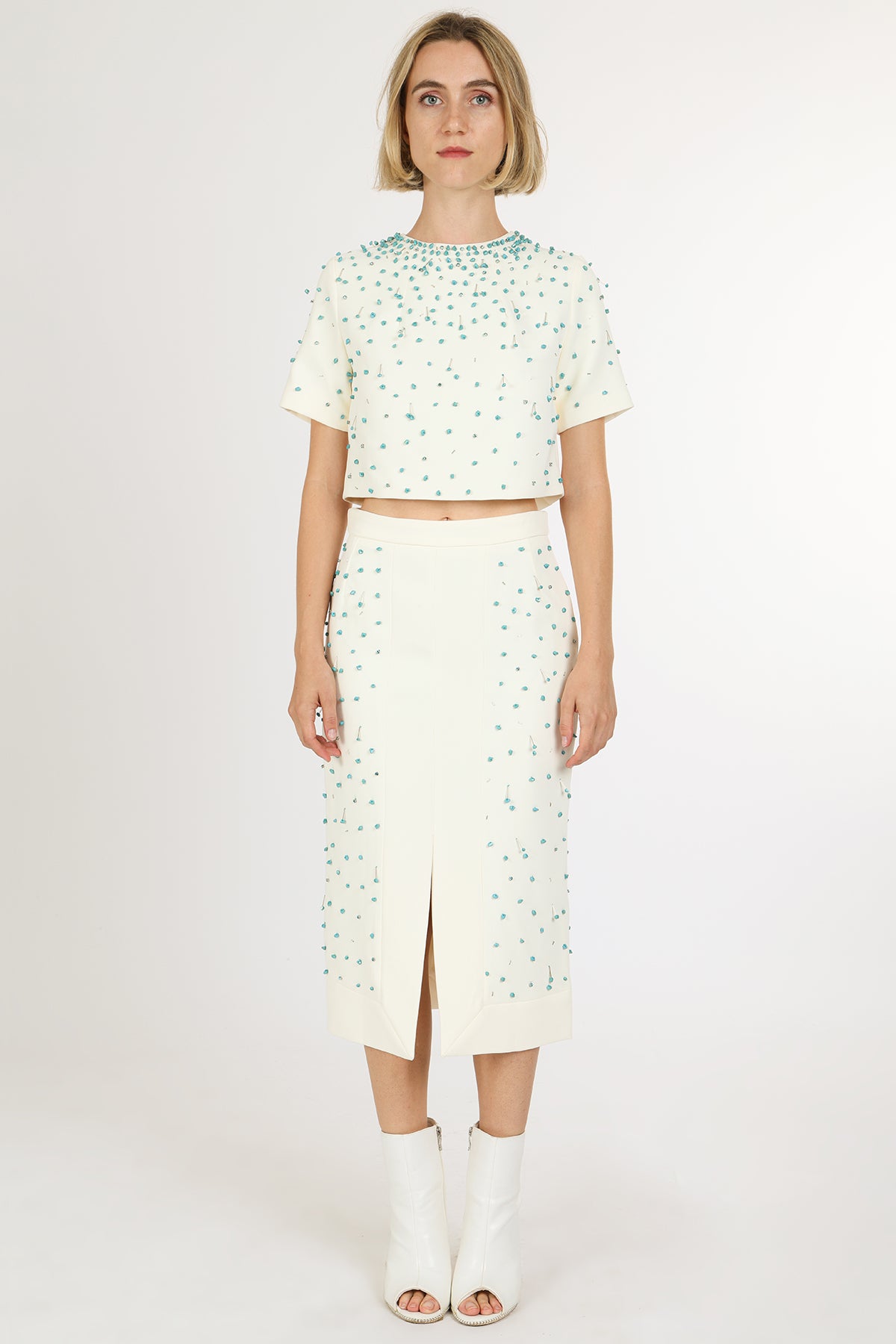 Jay Multi-Embellished Crop Top & Pencil Skirt Set - Shop Beulah Style