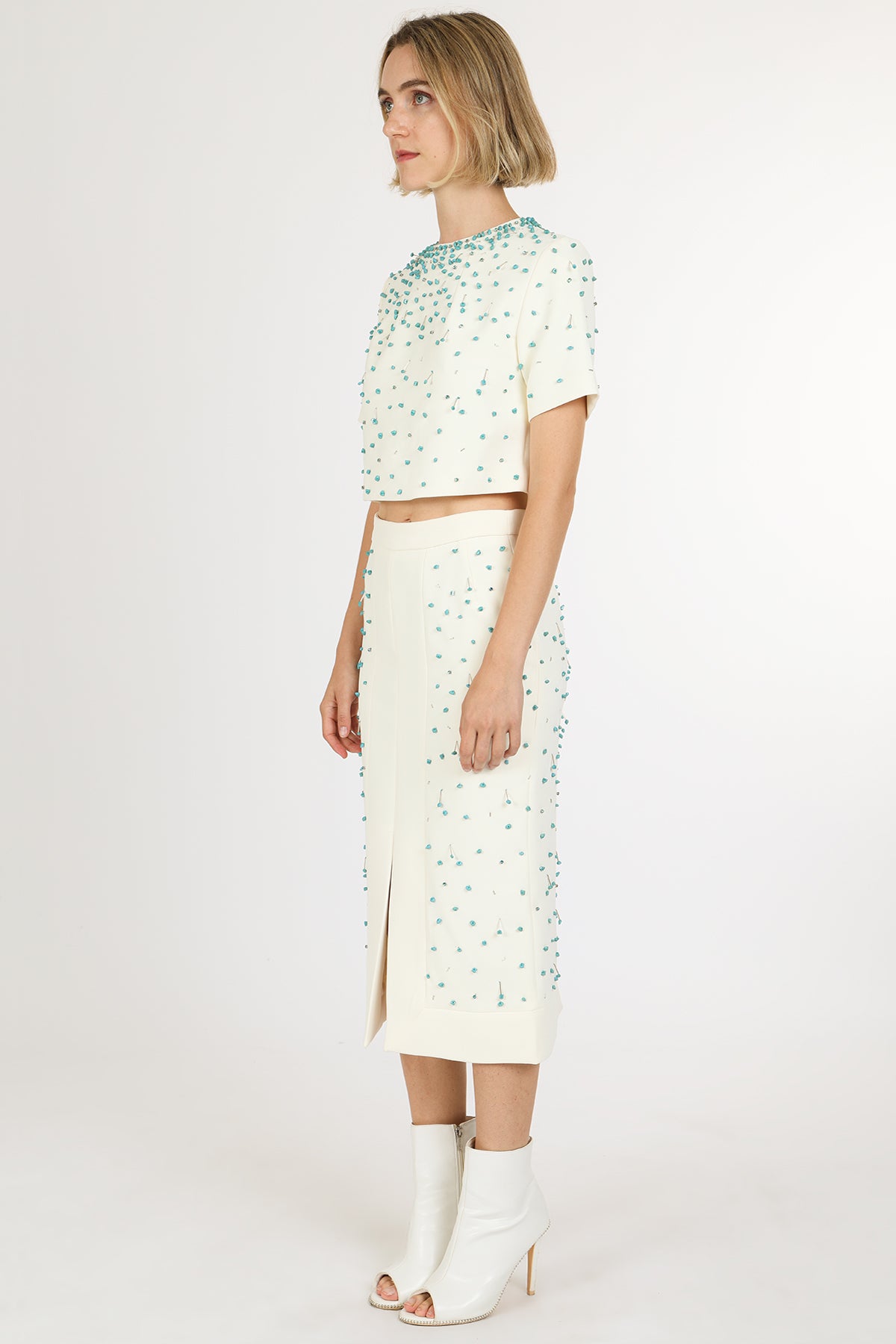 Jay Multi-Embellished Crop Top & Pencil Skirt Set - Shop Beulah Style