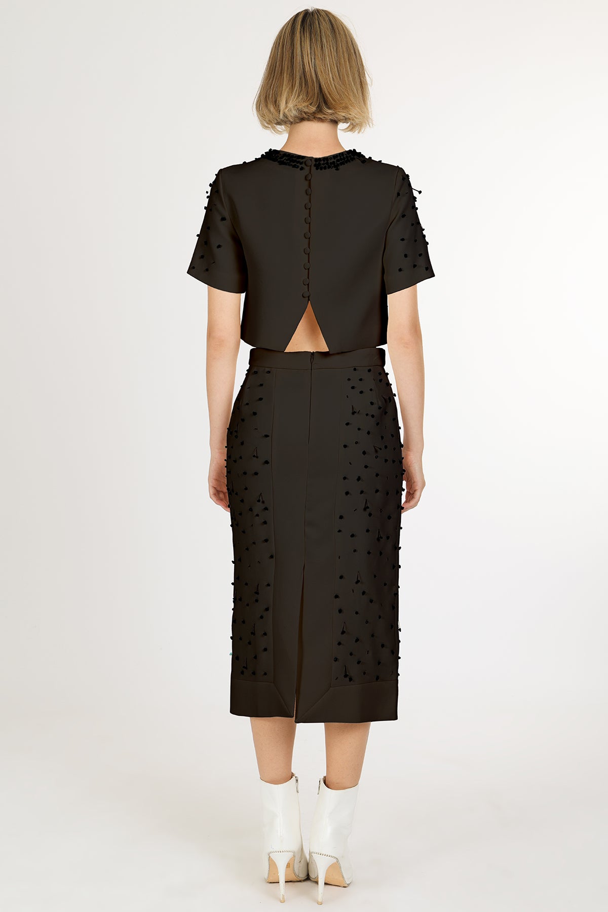Jay Multi-Embellished Crop Top & Pencil Skirt Set - Shop Beulah Style