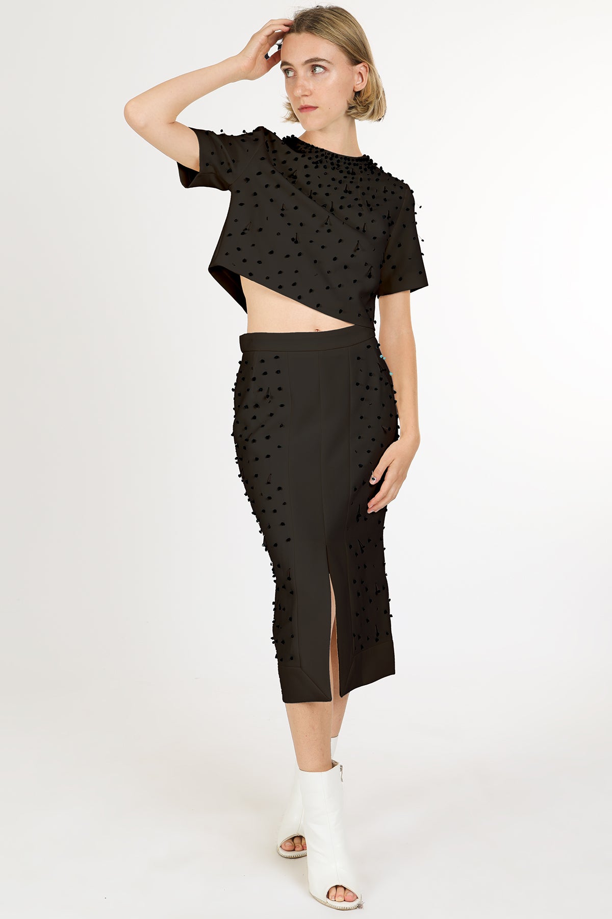 Jay Multi-Embellished Crop Top & Pencil Skirt Set - Shop Beulah Style