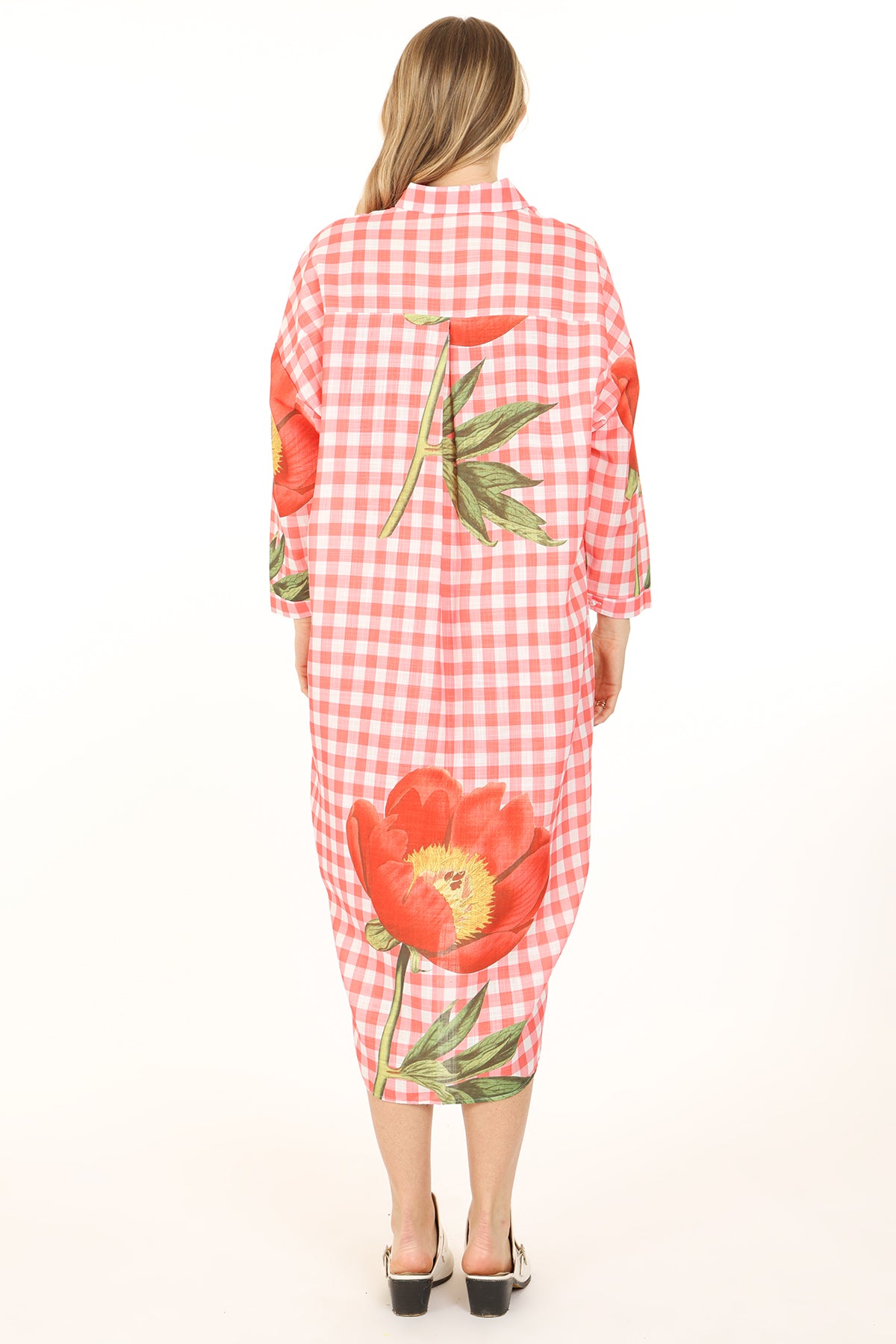 Scarlett Floral Printed Gingham Maxi Shirt Dress - Shop Beulah Style