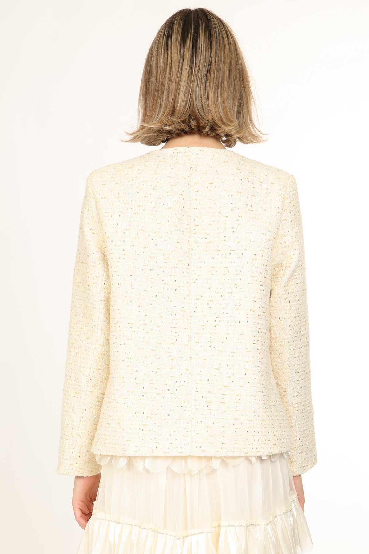 Cyrus Sequined Tweed Single-Breasted Jacket