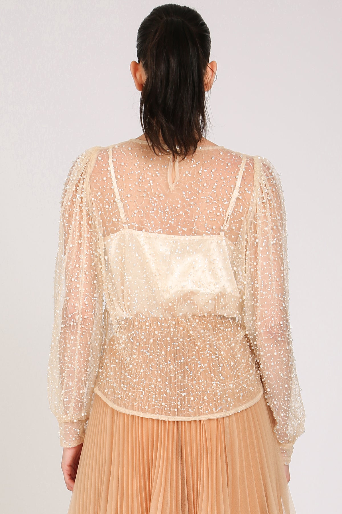 Phillip Sequined & Pearled Sheer Blouse - Shop Beulah Style