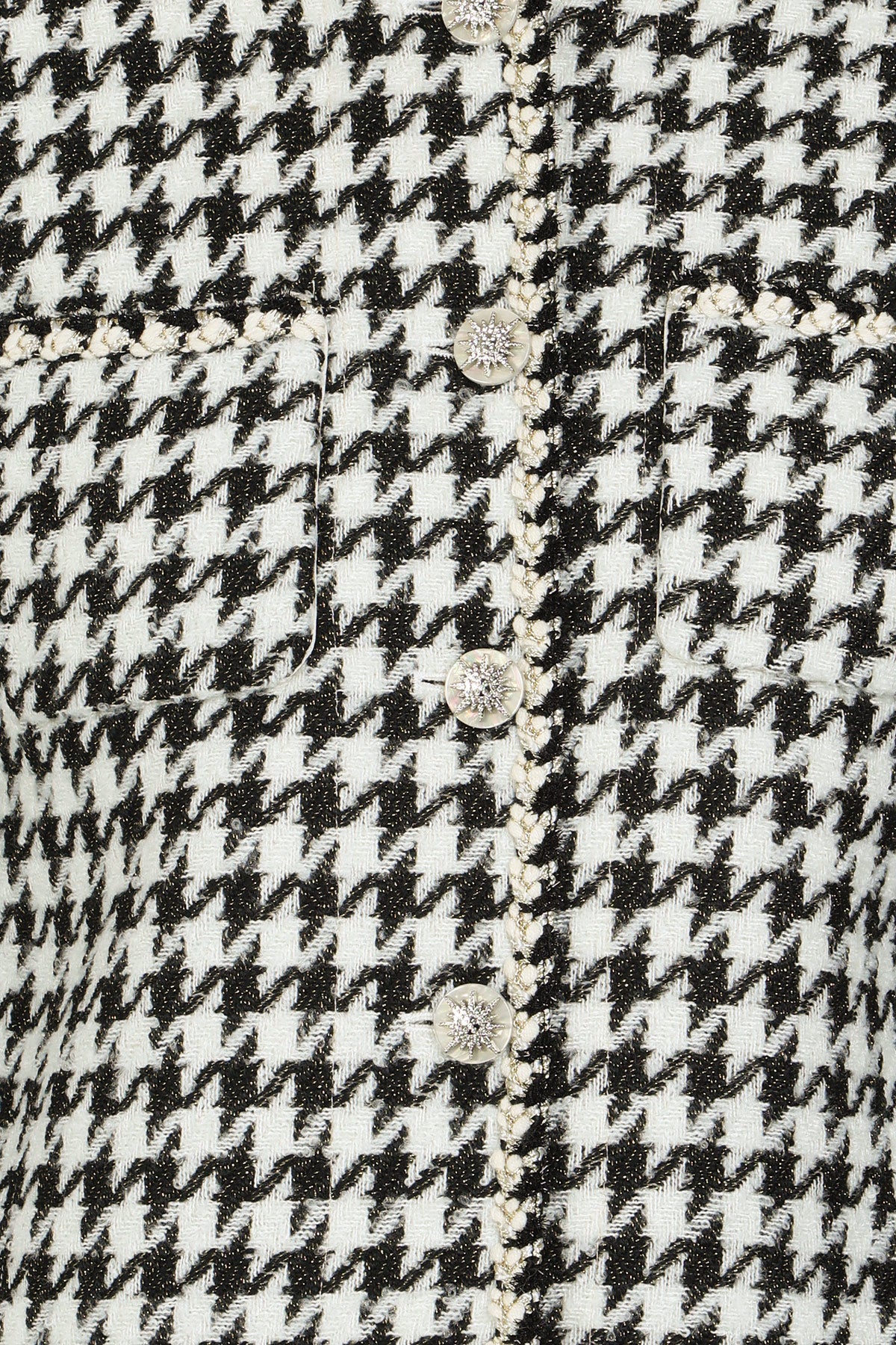 Dylan Contrast Houndstooth Patterned Tweed Jacket