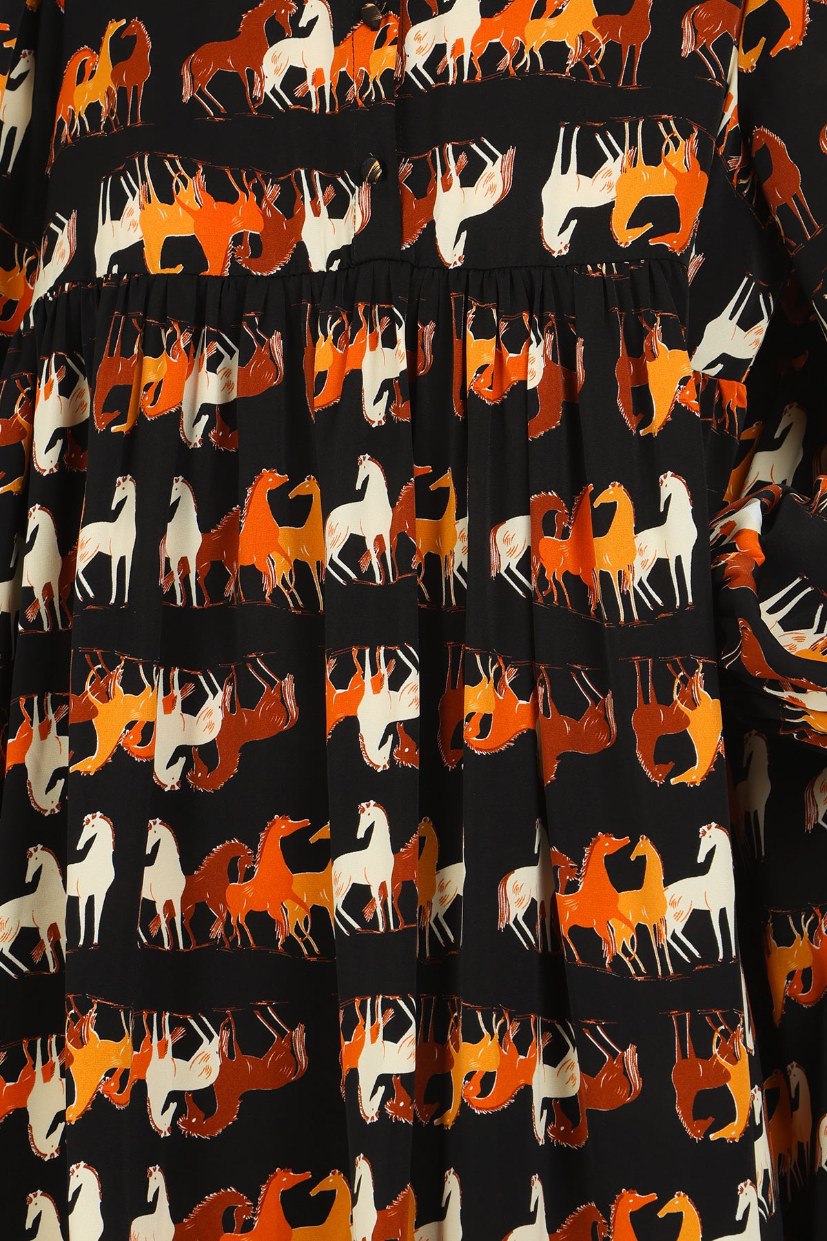 Neal Horse Printed Tassel A-Line Midi Shirt Dress