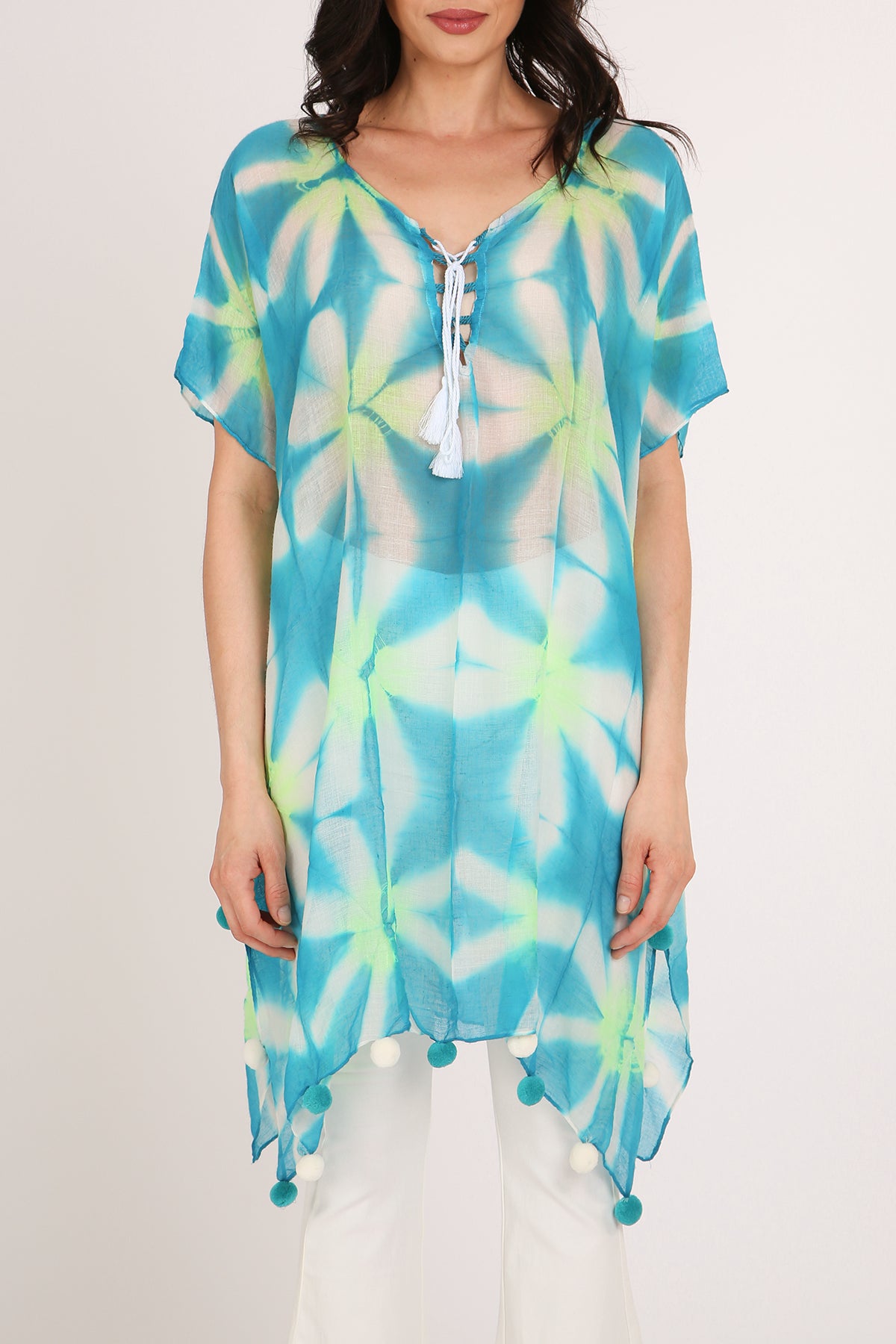 Janis Prism Tie Dye Print Sheer Woven Mini Dress - Shop Beulah Style