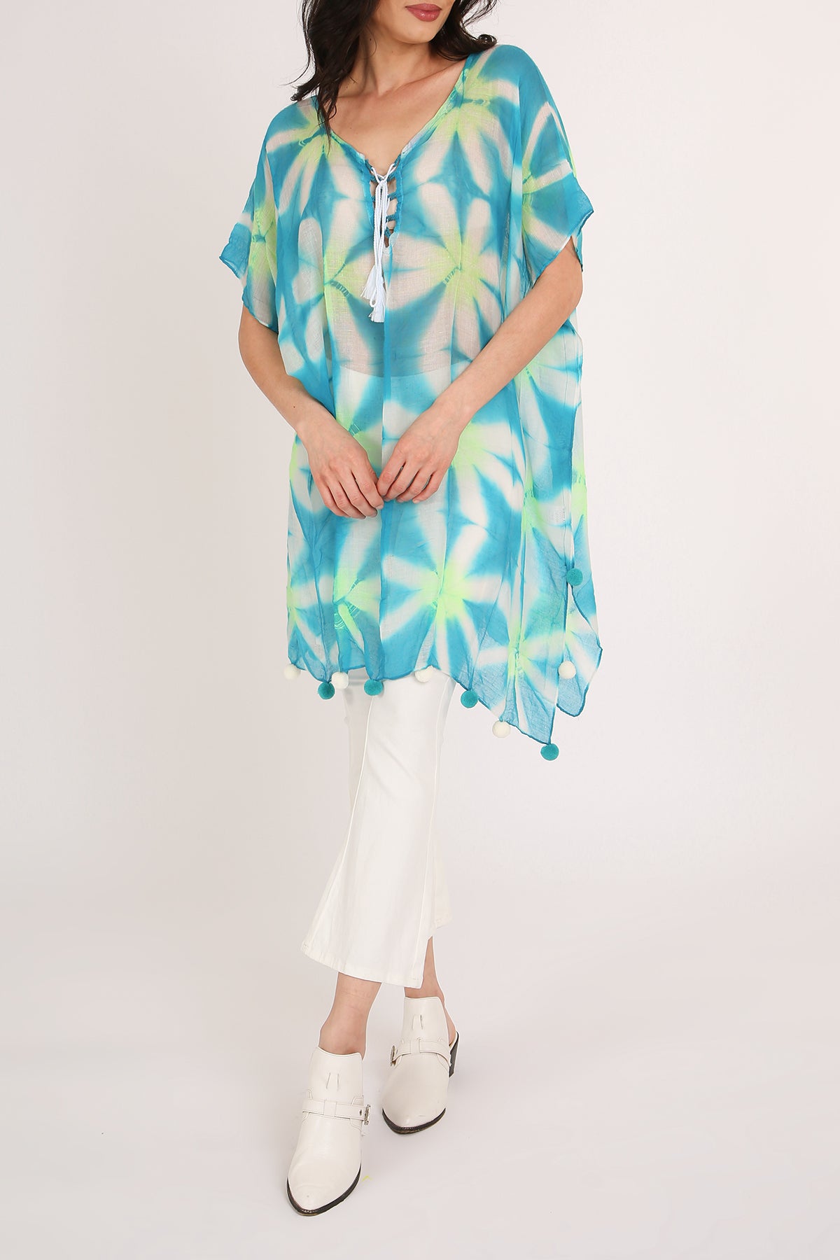Janis Prism Tie Dye Print Sheer Woven Mini Dress - Shop Beulah Style