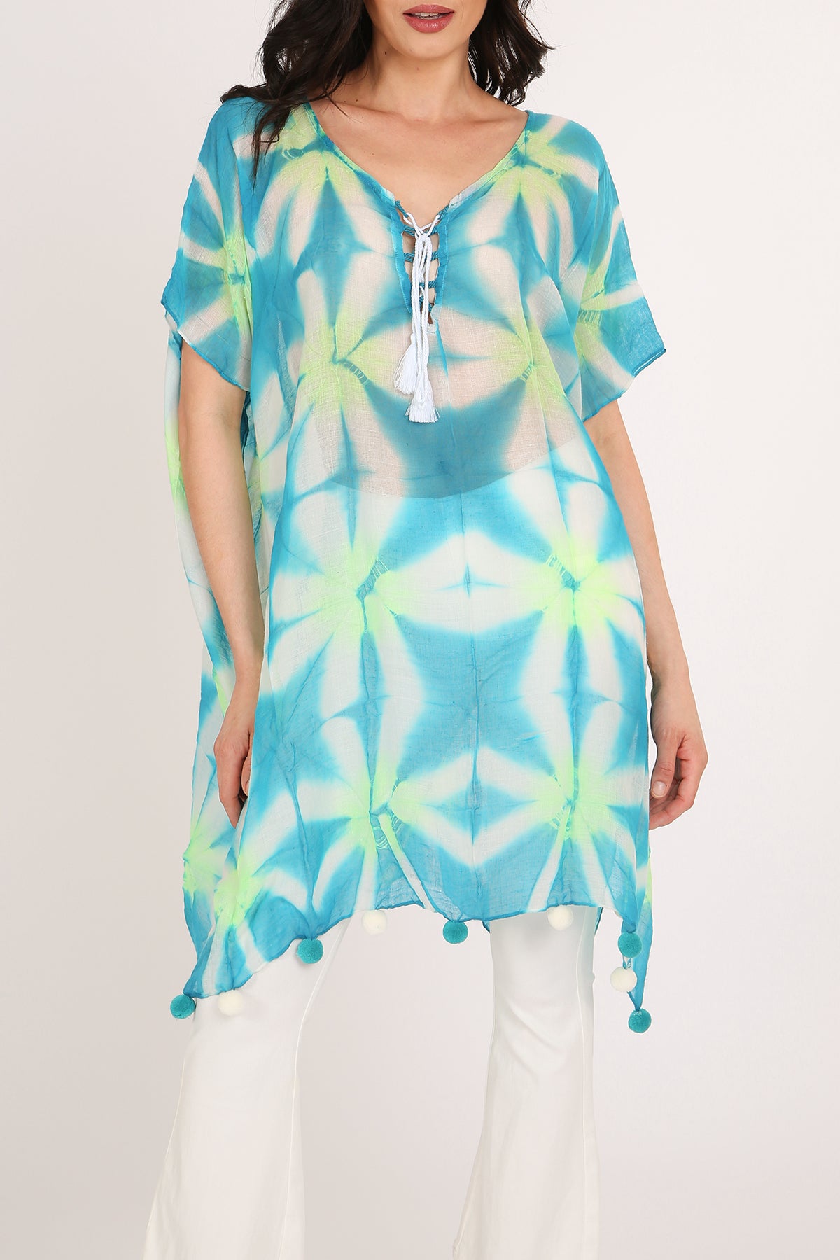 Janis Prism Tie Dye Print Sheer Woven Mini Dress - Shop Beulah Style
