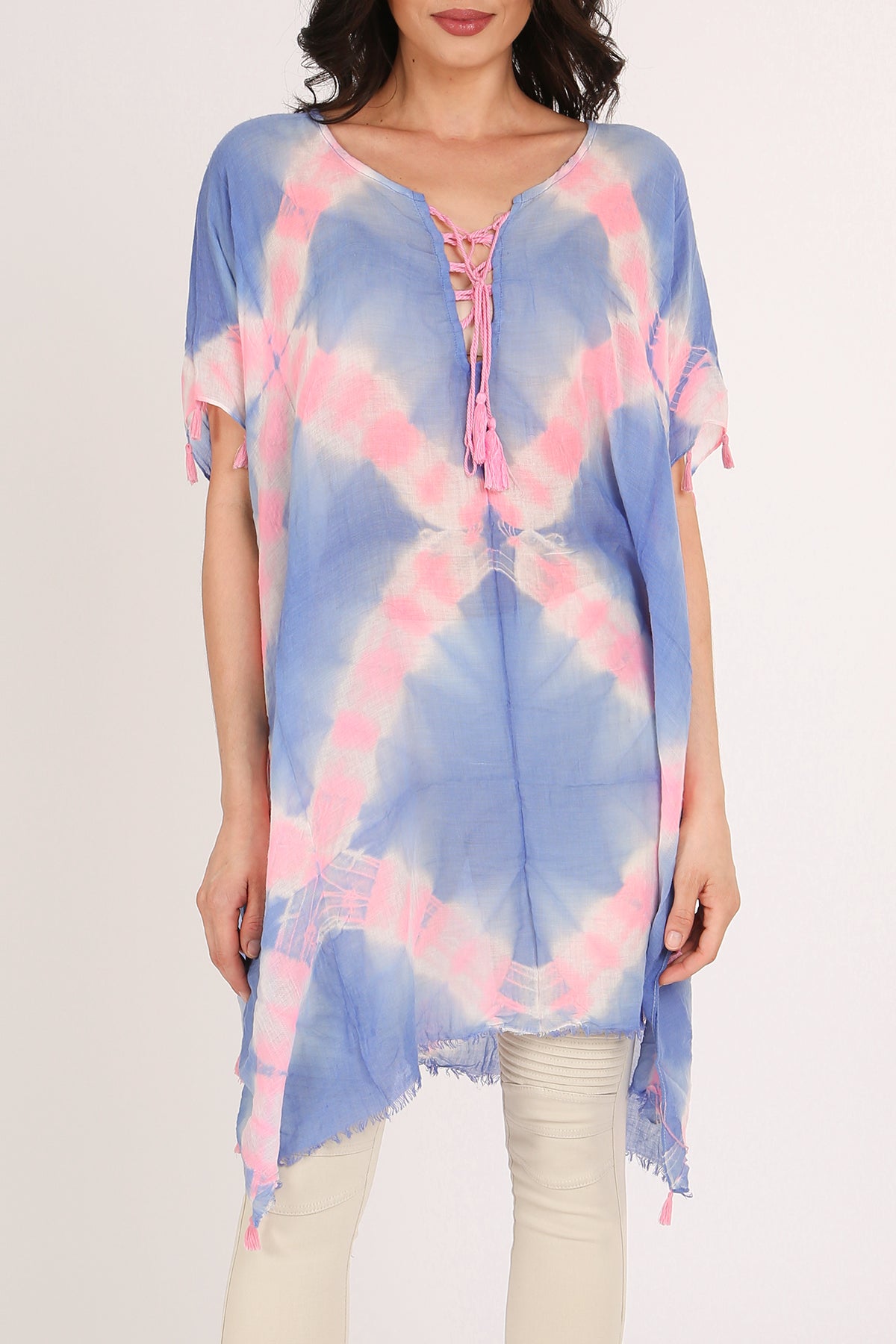 Janis Prism Tie Dye Print Sheer Woven Mini Dress - Shop Beulah Style