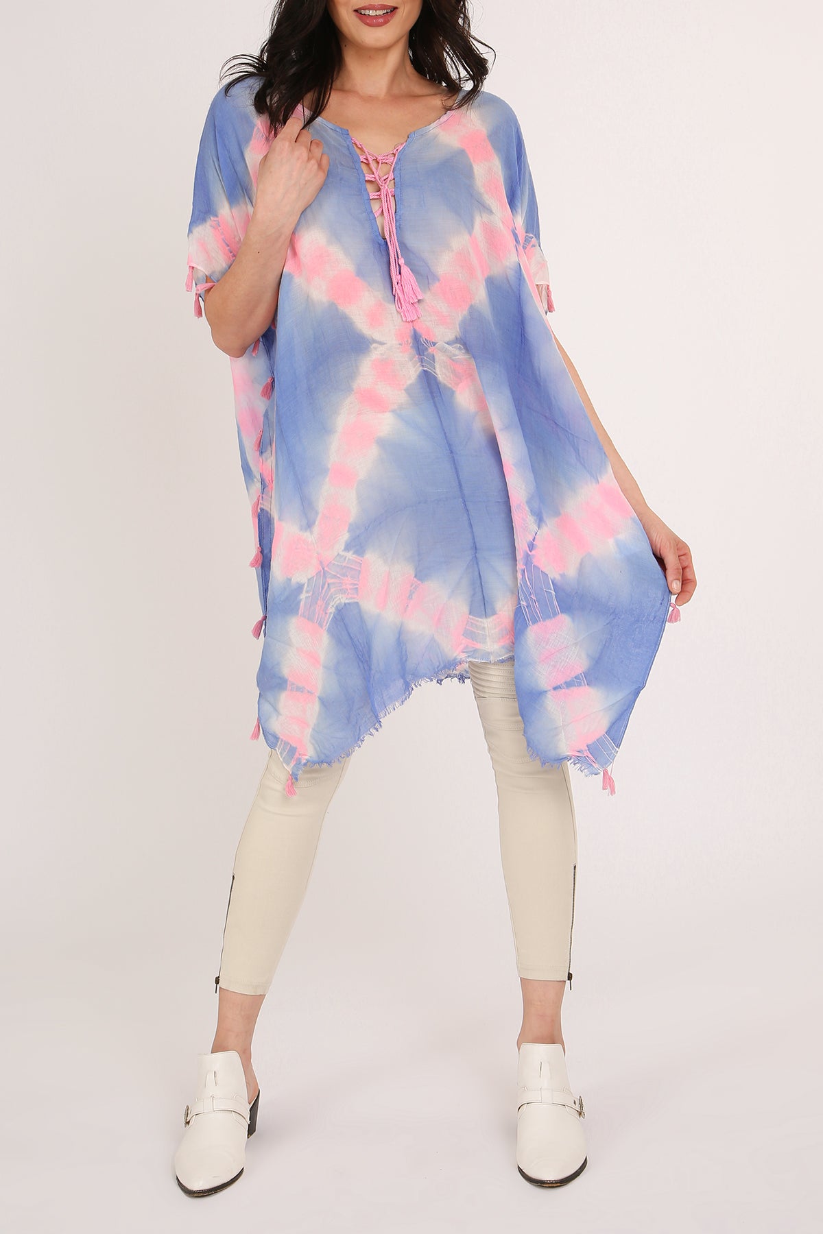 Janis Prism Tie Dye Print Sheer Woven Mini Dress - Shop Beulah Style