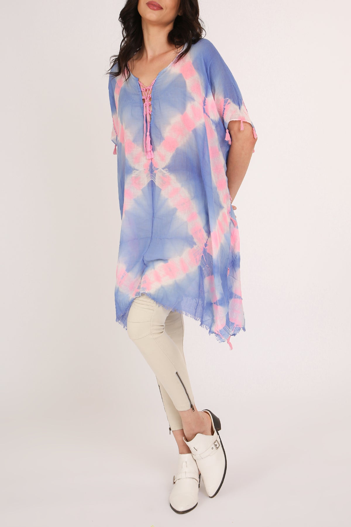 Janis Prism Tie Dye Print Sheer Woven Mini Dress - Shop Beulah Style