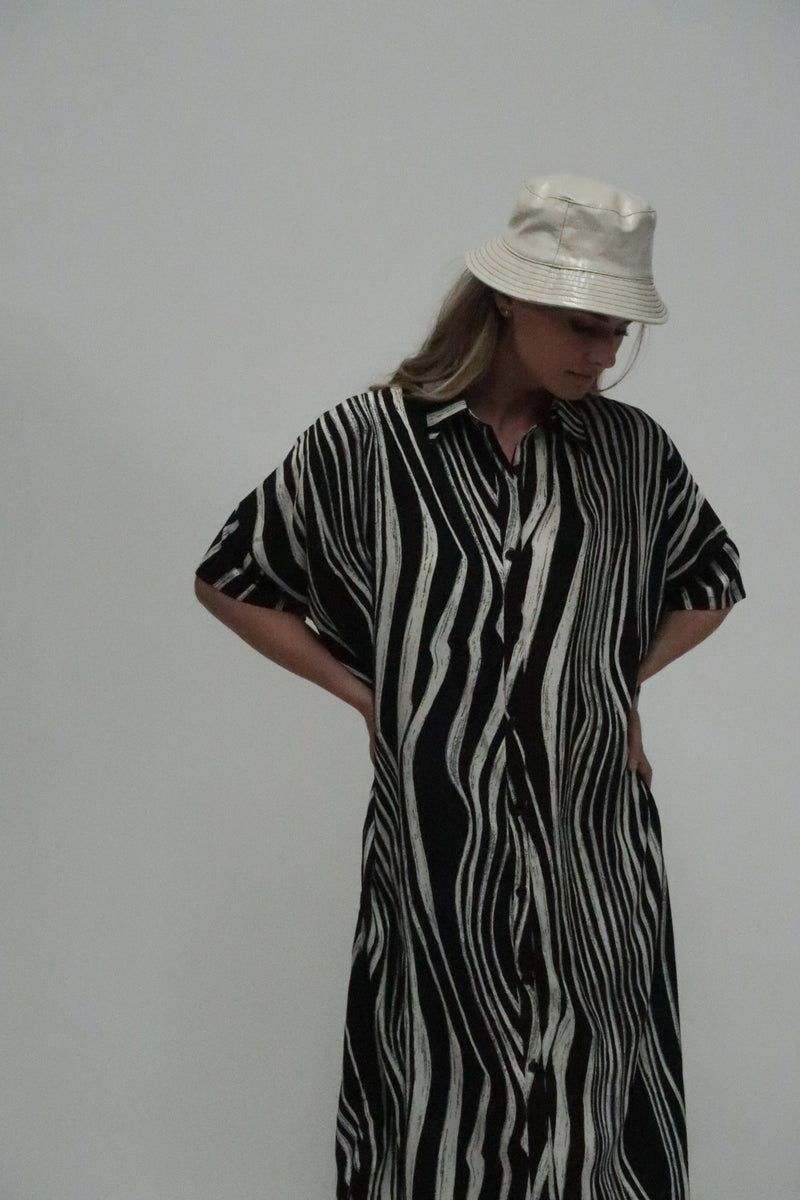 Arlo Zebra Printed Midi Shirt Dress - Shop Beulah Style