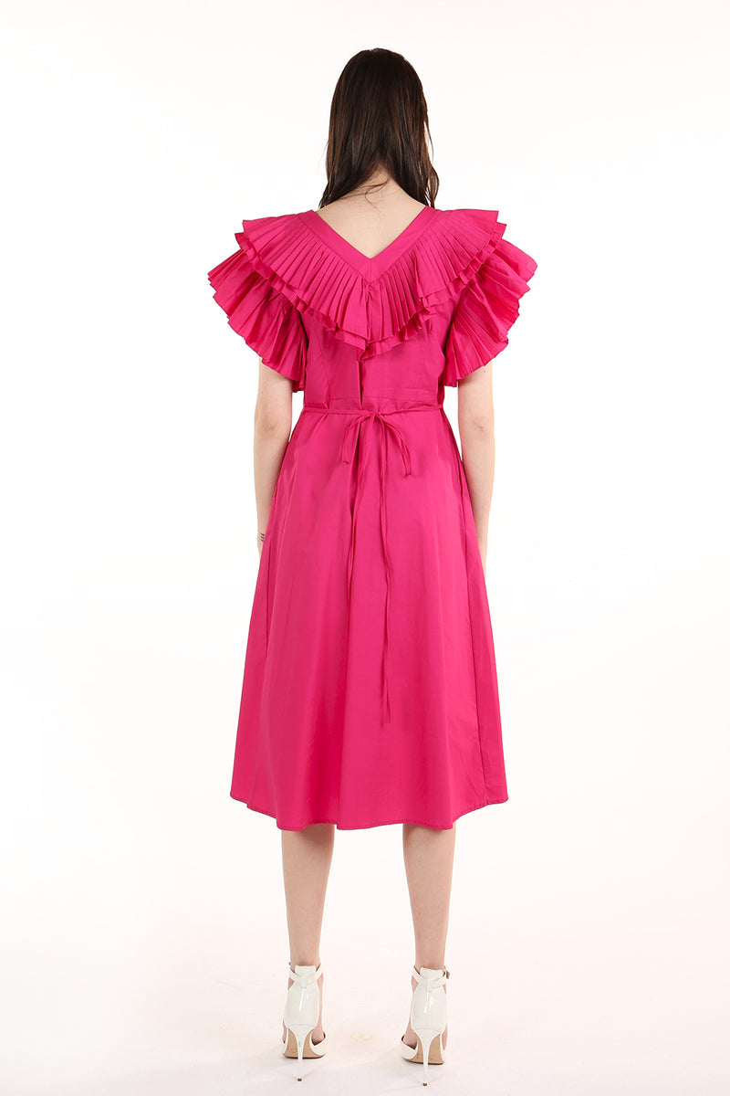 Layered Ruffle Front Button Dress - Shop Beulah Style