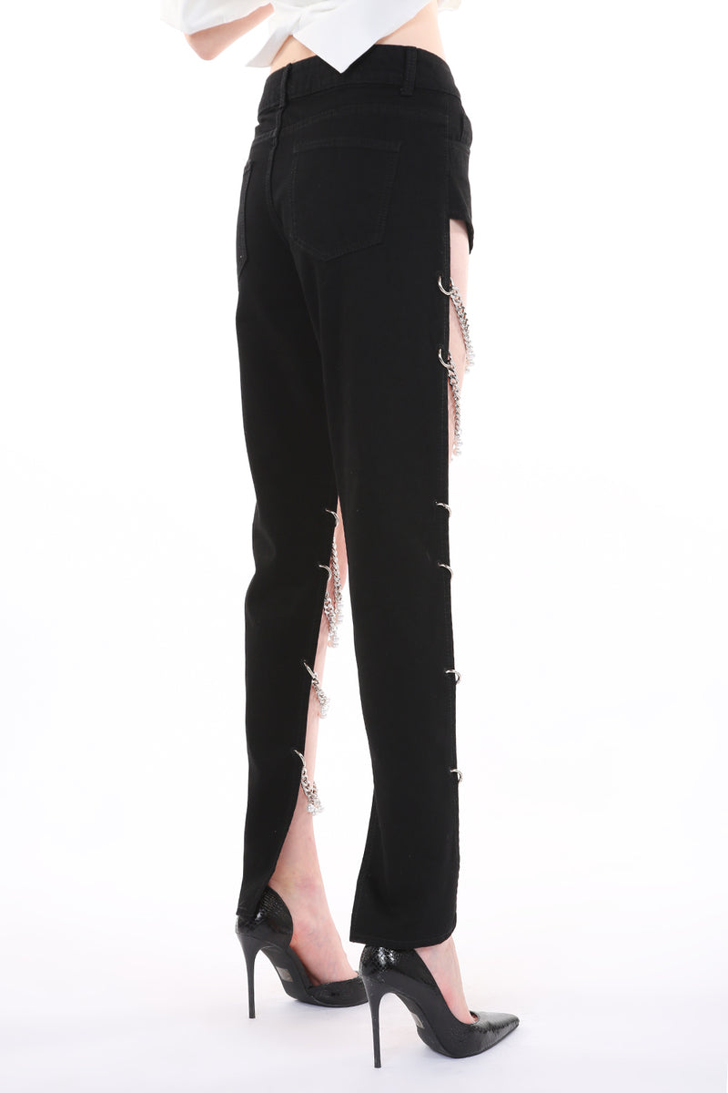Holiday pearl denim pants - Shop Beulah Style