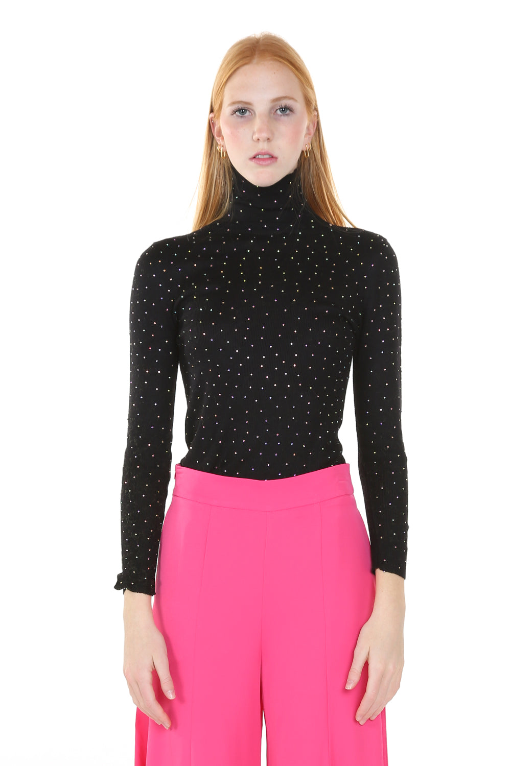 Rhinestone Embellished Turtleneck Knit Top | Shop Beulah Style