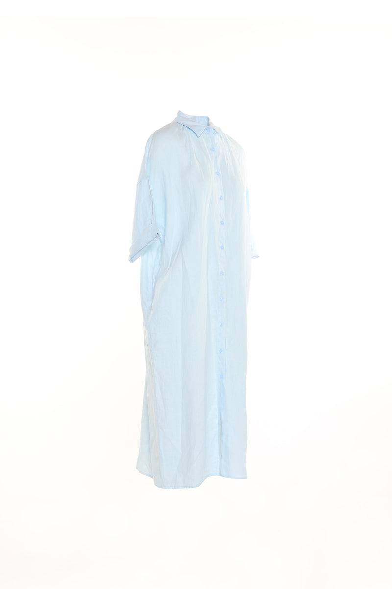 Linen Shirt Dress With Pockets - Shop Beulah Style