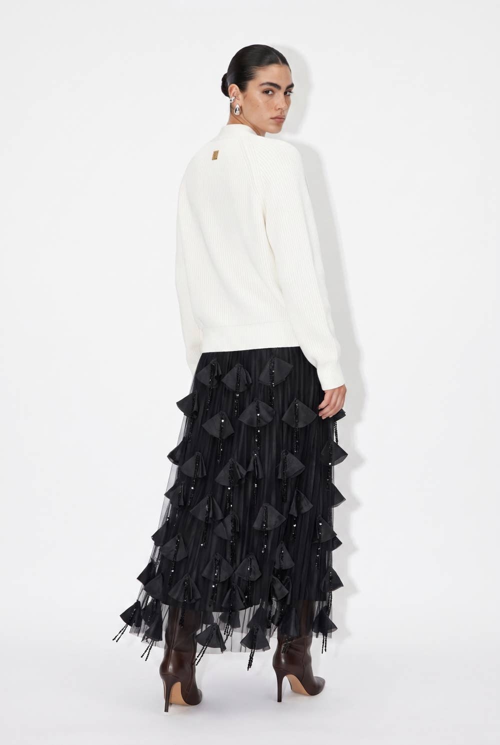 Ribbed Knit Statement Button Cardigan