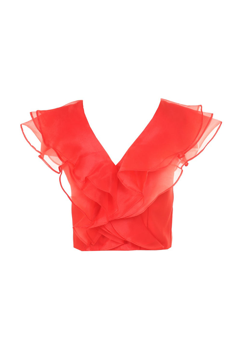 Avalon Ruffle Layered Crop Top Blouse - Shop Beulah Style