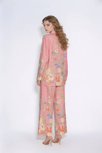 Botanical Print Relaxed Shirt And Trouser Set