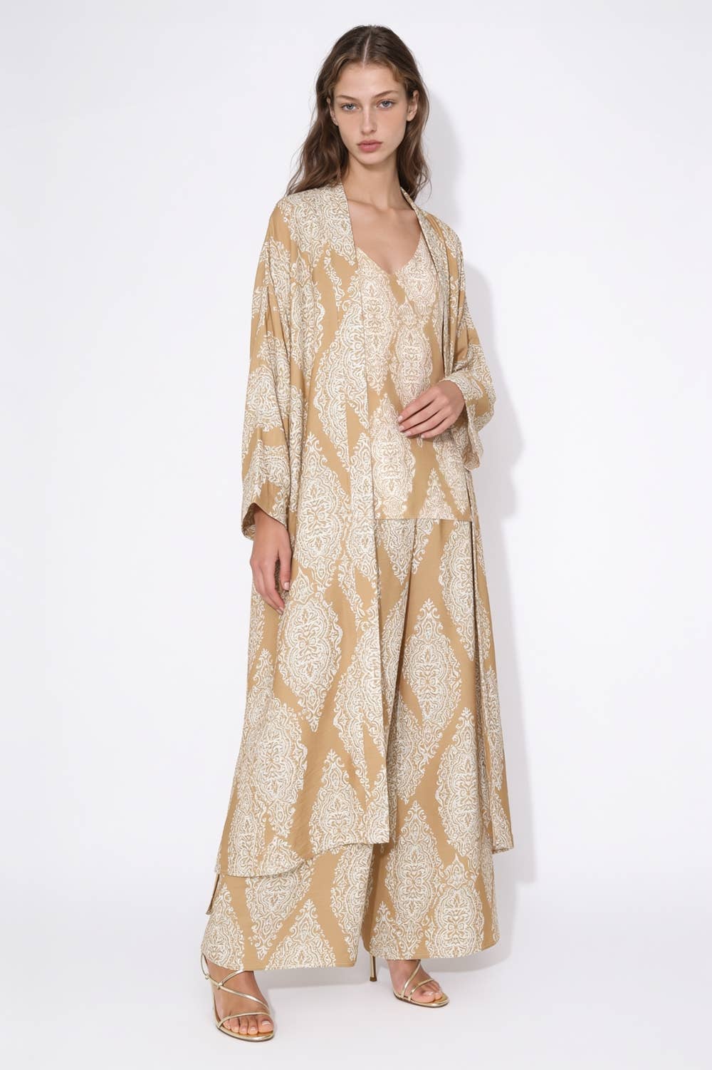 Damask Printed Three-Piece Set