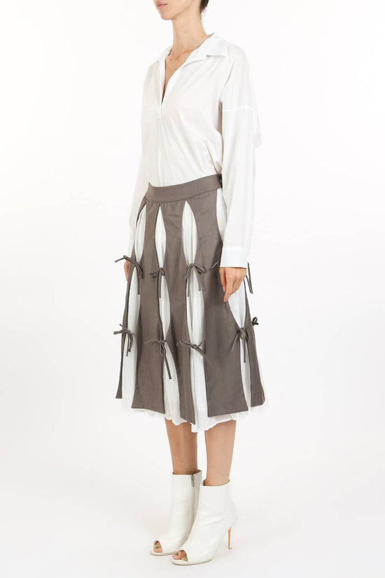 Deconstructed Cut-Out Midi Skirt