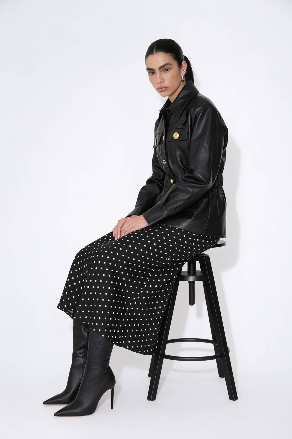 Cinched Vegan Leather Utility Jacket - image 2