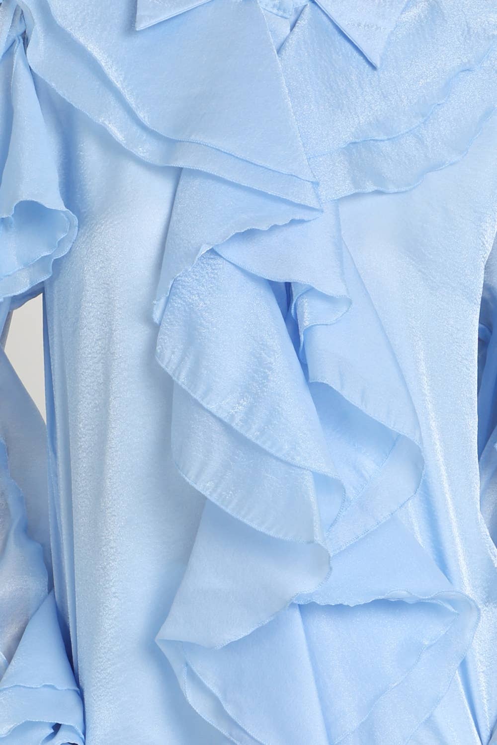 Shimmer Organza Voluminous Ruffled Blouse