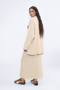 Shawl Collar Open-Front Knit Cardigan