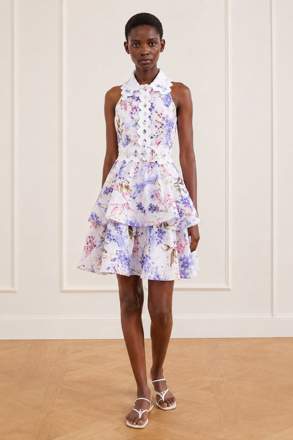 sleeveless floral flare dress Red Dress | Floral Cotton Flared Sleeveless Mini Dress