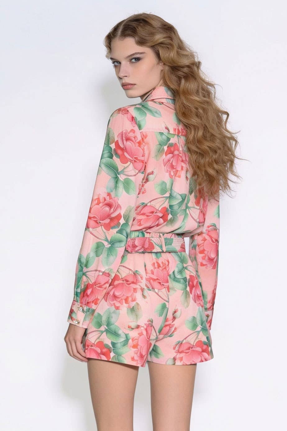 Floral Print Embellished Button-Down Shirt