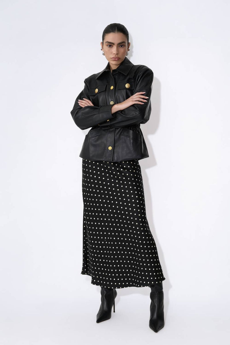 Cinched Vegan Leather Utility Jacket - image 1