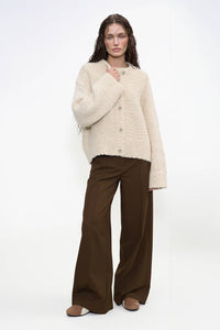 Textured Boucle Button Front Cardigan