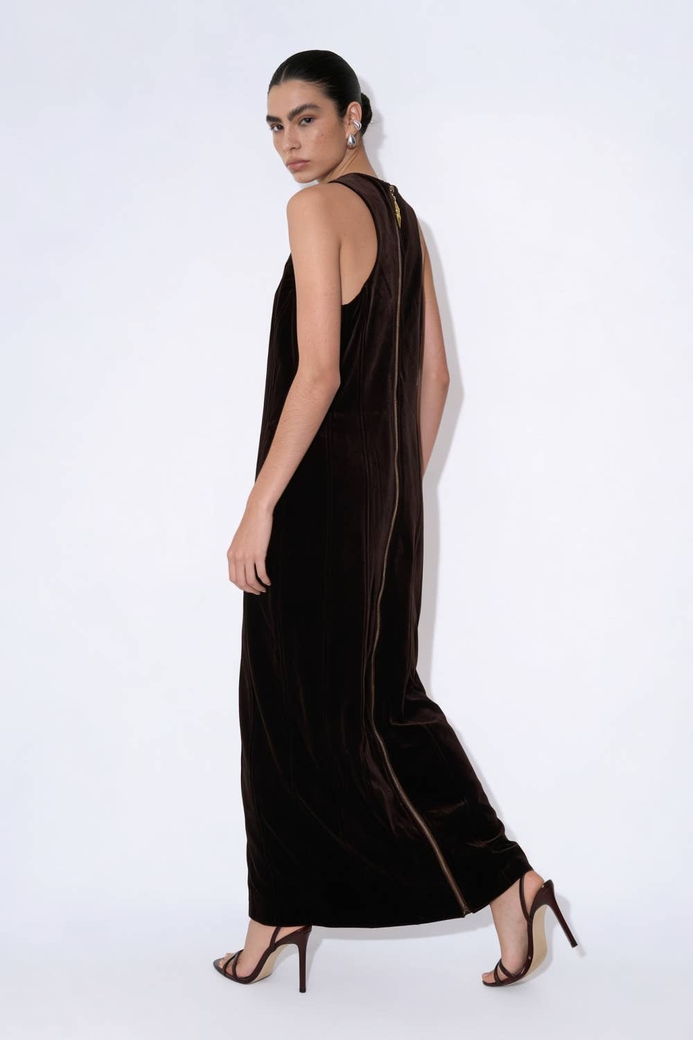Embellished Cutout Velvet Column Dress - image 4
