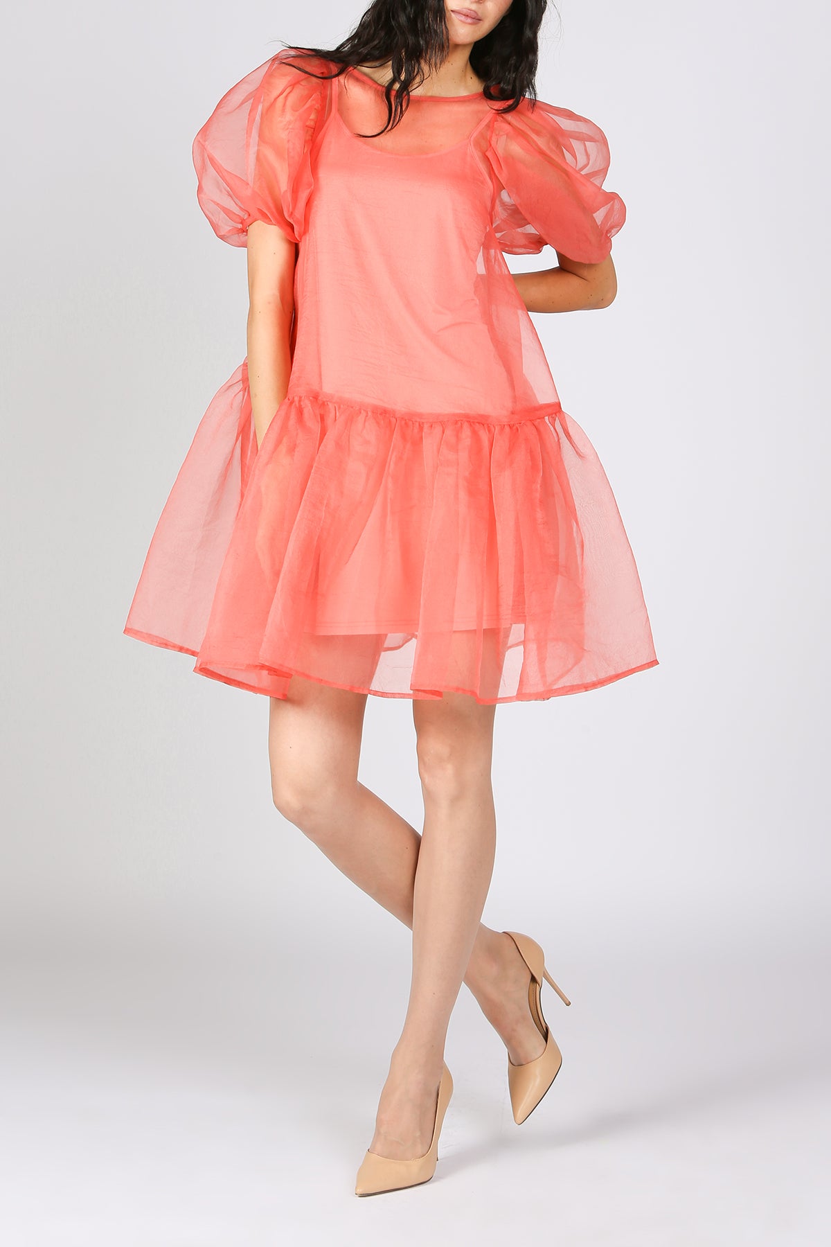 Fine Organza Mini Dress With Inner Slip - Shop Beulah Style