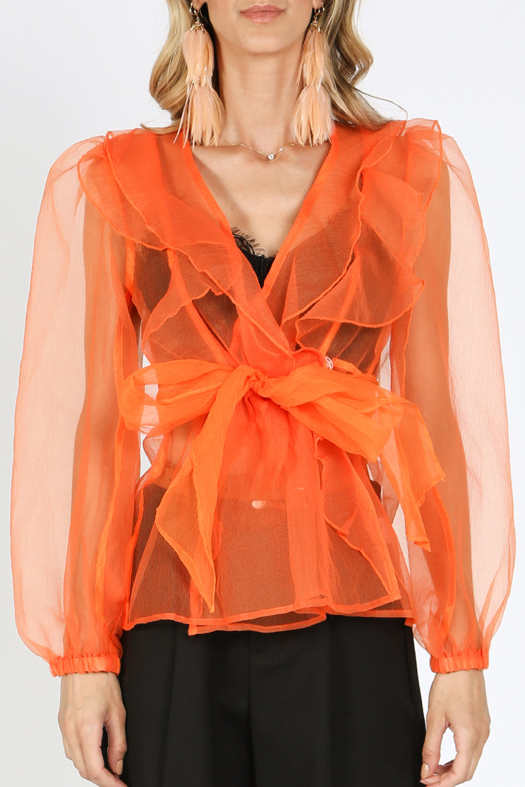 Organza Ruffle Blouse - Shop Beulah Style
