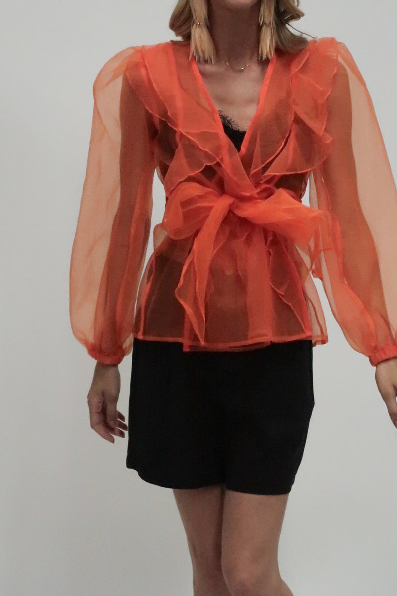 Organza Ruffle Blouse - Shop Beulah Style