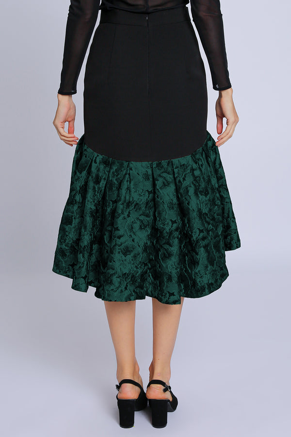 Hyacinth High Low Floral Print Ruffled Pencil Midi Skirt - Shop Beulah Style