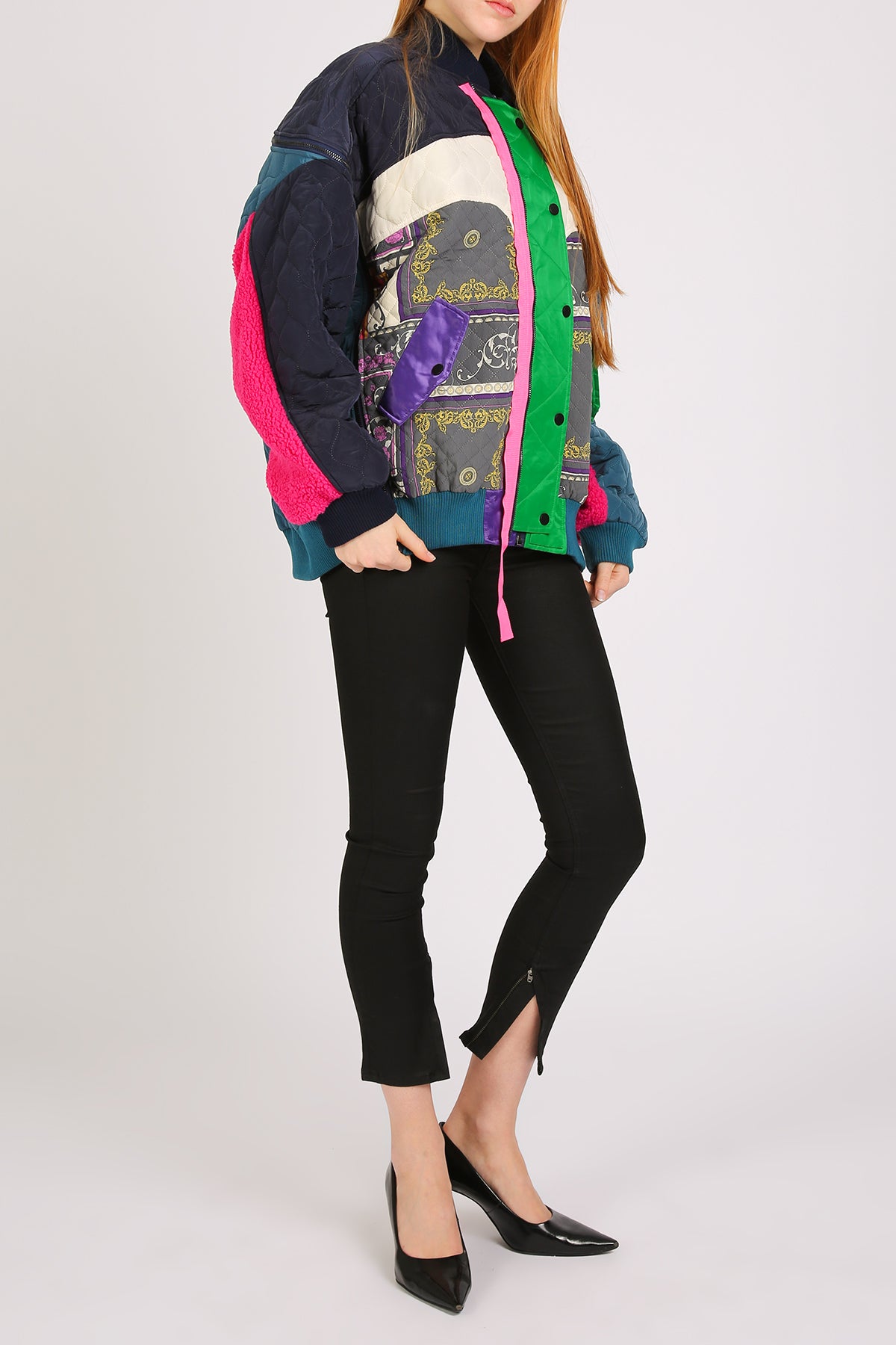 Carmina Multicolor Asymmetrical Print Quilted Winter Jacket - Shop Beulah Style