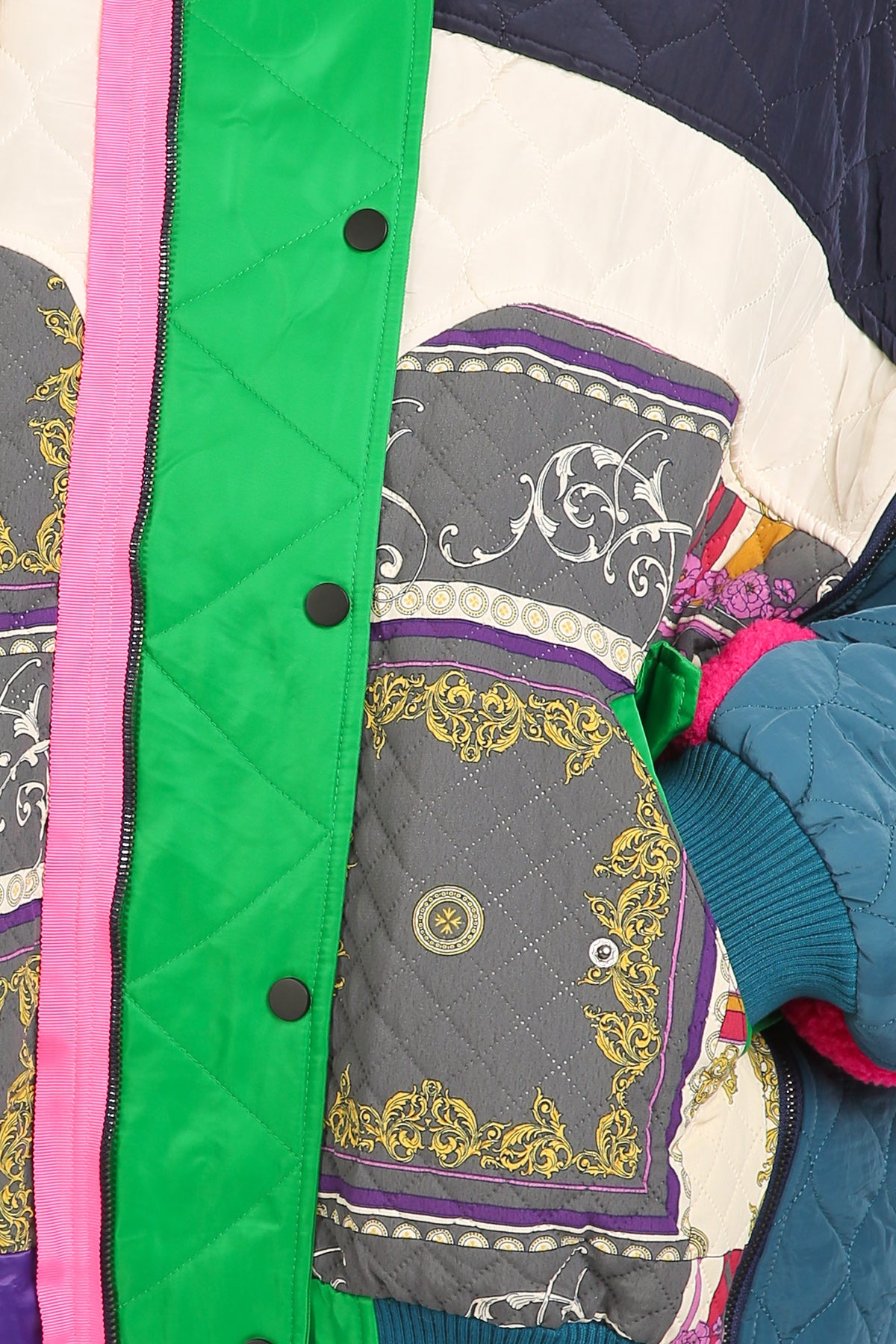 Carmina Multicolor Asymmetrical Print Quilted Winter Jacket - Shop Beulah Style