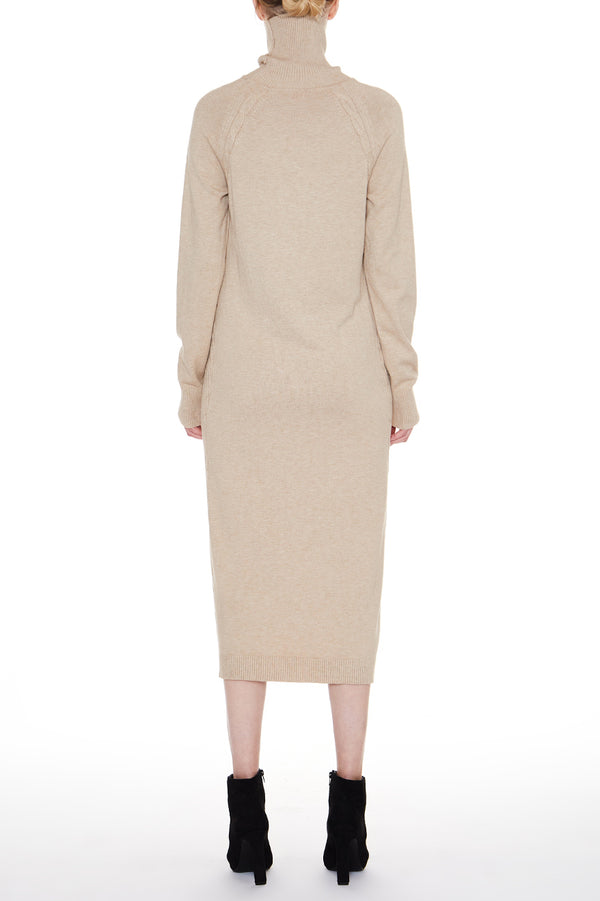 Oaklynn Knit Turtle Neck Midi Dress - Shop Beulah Style