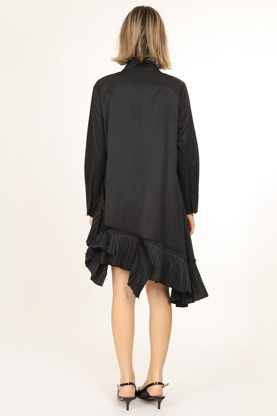 CJ Asymmetrical Pleated Hem Detail Mini Shirt Dress